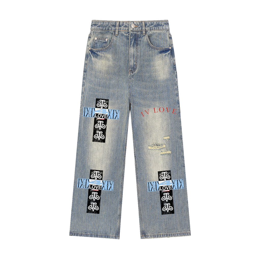 Vol 1. Vintage Wash Distressed Denim Jeans