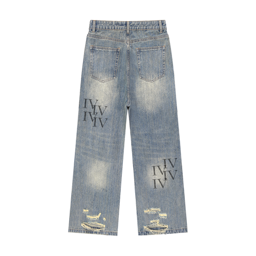 IV LOVE Vintage Wash Distressed Denim Jeans