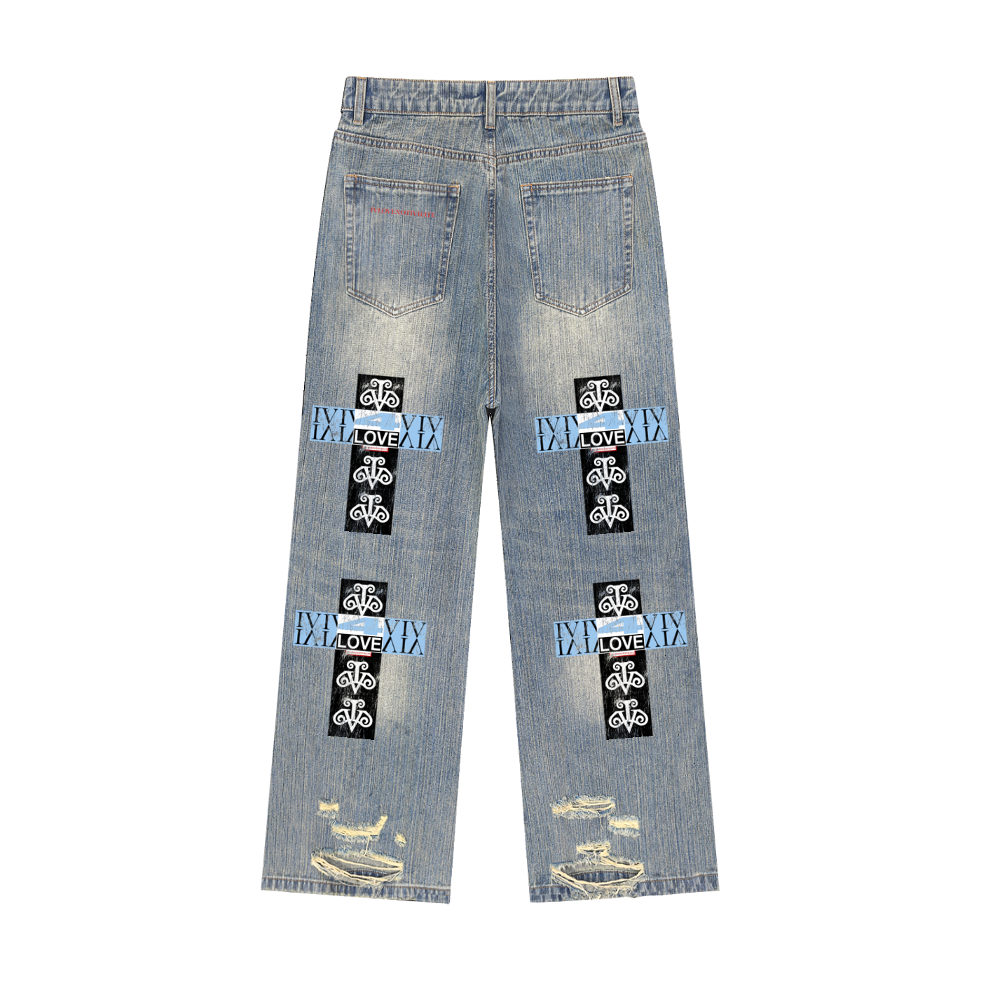 Vol 1. Vintage Wash Distressed Denim Jeans